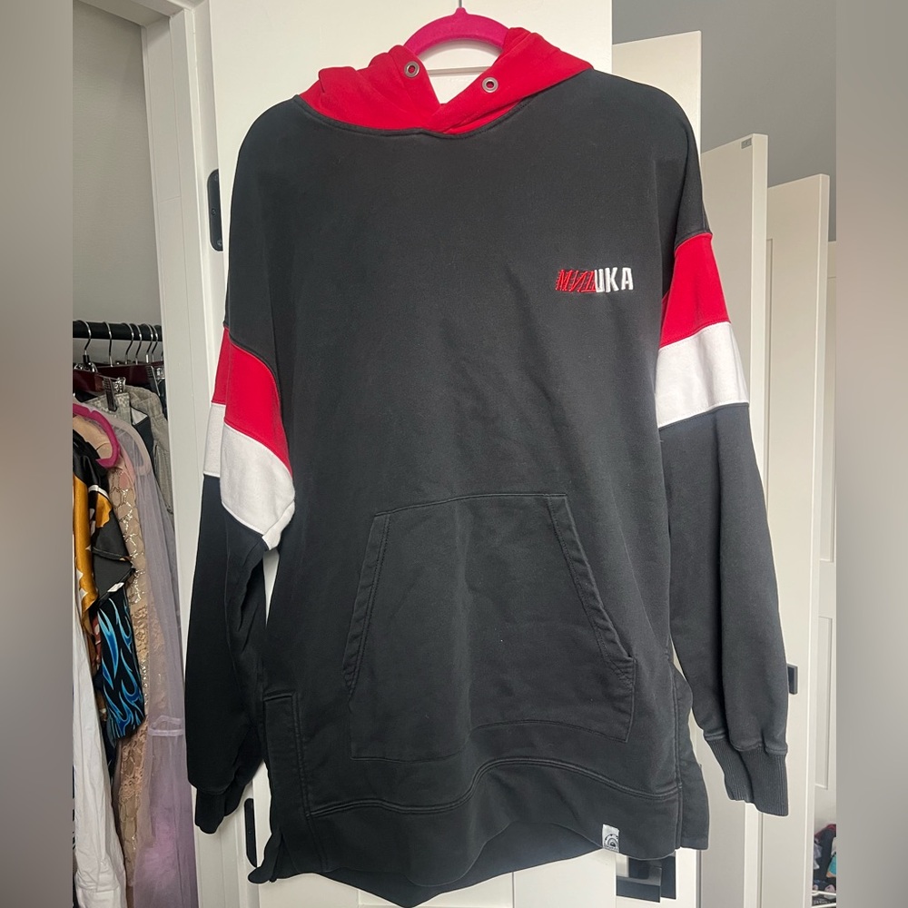 Mishka NYC Red and Black Oversized Hoodie Size M
